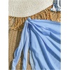 image:imageRoseSeek Girls 3 Piece Swimsuits Floral High Waisted Bikini Bathing Suit with Mesh Coverups SkirtBlue White
