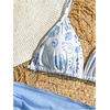 image:imageRoseSeek Girls 3 Piece Swimsuits Floral High Waisted Bikini Bathing Suit with Mesh Coverups SkirtBlue White