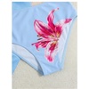 image:imageRoseSeek Girls 3 Piece Swimsuits Floral High Waisted Bikini Bathing Suit with Mesh Coverups SkirtBlue and Pink