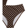 image:imageRoseSeek Girls 3 Piece Swimsuits Floral High Waisted Bikini Bathing Suit with Mesh Coverups SkirtDots Brown