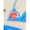 image:imageRoseSeek Girls 3 Piece Swimsuits Floral High Waisted Bikini Bathing Suit with Mesh Coverups SkirtFloral Blue