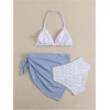 image:imageRoseSeek Girls 3 Piece Swimsuits Floral High Waisted Bikini Bathing Suit with Mesh Coverups SkirtMulticolor