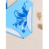 image:imageRoseSeek Girls 3 Piece Swimsuits Floral High Waisted Bikini Bathing Suit with Mesh Coverups SkirtMulticolor Blue
