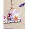 image:imageRoseSeek Girls 3 Piece Swimsuits Floral High Waisted Bikini Bathing Suit with Mesh Coverups SkirtMulticolor Purple