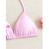 image:imageRoseSeek Girls 3 Piece Swimsuits Floral High Waisted Bikini Bathing Suit with Mesh Coverups SkirtPink