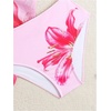 image:imageRoseSeek Girls 3 Piece Swimsuits Floral High Waisted Bikini Bathing Suit with Mesh Coverups SkirtPink
