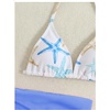 image:imageRoseSeek Girls 3 Piece Swimsuits Floral High Waisted Bikini Bathing Suit with Mesh Coverups SkirtStarfish Blue