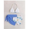 image:imageRoseSeek Girls 3 Piece Swimsuits Floral High Waisted Bikini Bathing Suit with Mesh Coverups SkirtStarfish Blue