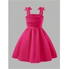image:imageRoseSeek Girls Bowknot Ruched Cami Dress Textured Cute Party Dresses A Line DressHot Pink