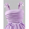 image:imageRoseSeek Girls Bowknot Ruched Cami Dress Textured Cute Party Dresses A Line DressPurple