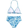 image:imageRoseSeek Girls Floral Halter Swimsuit High Waisted Triangle Boho 2 Piece Bikini Bathing Suit SwimwearBlue