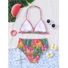 image:imageRoseSeek Girls Floral Halter Swimsuit High Waisted Triangle Boho 2 Piece Bikini Bathing Suit SwimwearHot Pink