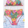 image:imageRoseSeek Girls Floral Halter Swimsuit High Waisted Triangle Boho 2 Piece Bikini Bathing Suit SwimwearHot Pink