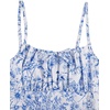 image:imageRoseSeek Girls Floral Print Summer Dress Bowknot Ruched Bust A Line Cami Dress High Waist Ruffle Hem Cute Sun DressesBlue and White