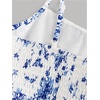 image:imageRoseSeek Girls Floral Print Summer Dress Bowknot Ruched Bust A Line Cami Dress High Waist Ruffle Hem Cute Sun DressesLight Blue