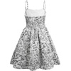 image:imageRoseSeek Girls Floral Print Summer Dress Bowknot Ruched Bust A Line Cami Dress High Waist Ruffle Hem Cute Sun DressesWhite Black Floral