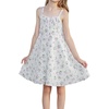 image:imageRoseSeek Girls Floral Print Summer Dress Bowknot Ruched Bust A Line Cami Dress High Waist Ruffle Hem Cute Sun DressesWhite and Pink