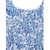 image:imageRoseSeek Girls Floral Summer Dress Layer Ruffle Sweetheart Neck Short Puff Sleeve A Line Casual DressBlue and White