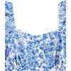 image:imageRoseSeek Girls Floral Summer Dress Layer Ruffle Sweetheart Neck Short Puff Sleeve A Line Casual DressBlue and White