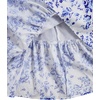 image:imageRoseSeek Girls Floral Summer Dress Ruffle Shirred High Waist Ruched Sweetheart A Line Spring DressBlue White Floral