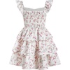 image:imageRoseSeek Girls Floral Summer Dress Ruffle Shirred High Waist Ruched Sweetheart A Line Spring DressPink and White