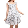 image:imageRoseSeek Girls Floral Summer Dress Ruffle Shirred High Waist Ruched Sweetheart A Line Spring DressWhite