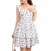 image:imageRoseSeek Girls Floral Summer Dress Ruffle Shirred High Waist Ruched Sweetheart A Line Spring DressWhite