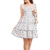image:imageRoseSeek Girls Floral Summer Dress Ruffle Shirred High Waist Ruched Sweetheart A Line Spring DressWhite