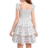 image:imageRoseSeek Girls Floral Summer Dress Ruffle Shirred High Waist Ruched Sweetheart A Line Spring DressWhite