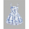image:imageRoseSeek Girls Flowy Cami Dress Ruched Sleeveless Pink Layered Ruffle Kawaii Short Smocked Summer DressesBlue
