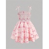 image:imageRoseSeek Girls Flowy Cami Dress Ruched Sleeveless Pink Layered Ruffle Kawaii Short Smocked Summer DressesFloral Pink
