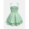image:imageRoseSeek Girls Flowy Cami Dress Ruched Sleeveless Pink Layered Ruffle Kawaii Short Smocked Summer DressesGreen