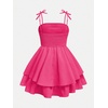 image:imageRoseSeek Girls Flowy Cami Dress Ruched Sleeveless Pink Layered Ruffle Kawaii Short Smocked Summer DressesHot Pink
