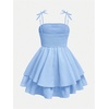 image:imageRoseSeek Girls Flowy Cami Dress Ruched Sleeveless Pink Layered Ruffle Kawaii Short Smocked Summer DressesLight Blue