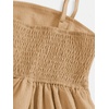 image:imageRoseSeek Girls Flowy Cami Dress Ruched Sleeveless Pink Layered Ruffle Kawaii Short Smocked Summer DressesLight Brown