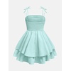 image:imageRoseSeek Girls Flowy Cami Dress Ruched Sleeveless Pink Layered Ruffle Kawaii Short Smocked Summer DressesLight Mint Green