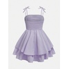 image:imageRoseSeek Girls Flowy Cami Dress Ruched Sleeveless Pink Layered Ruffle Kawaii Short Smocked Summer DressesMauve Purple