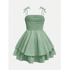 image:imageRoseSeek Girls Flowy Cami Dress Ruched Sleeveless Pink Layered Ruffle Kawaii Short Smocked Summer DressesMint Green
