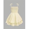 image:imageRoseSeek Girls Flowy Cami Dress Ruched Sleeveless Pink Layered Ruffle Kawaii Short Smocked Summer DressesMustard Yellow