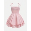 image:imageRoseSeek Girls Flowy Cami Dress Ruched Sleeveless Pink Layered Ruffle Kawaii Short Smocked Summer DressesPink