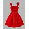 image:imageRoseSeek Girls Flowy Cami Dress Ruched Sleeveless Pink Layered Ruffle Kawaii Short Smocked Summer DressesPure Red