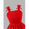 image:imageRoseSeek Girls Flowy Cami Dress Ruched Sleeveless Pink Layered Ruffle Kawaii Short Smocked Summer DressesPure Red