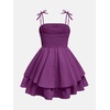 image:imageRoseSeek Girls Flowy Cami Dress Ruched Sleeveless Pink Layered Ruffle Kawaii Short Smocked Summer DressesPurple