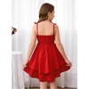 image:imageRoseSeek Girls Flowy Cami Dress Ruched Sleeveless Pink Layered Ruffle Kawaii Short Smocked Summer DressesRed