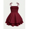 image:imageRoseSeek Girls Flowy Cami Dress Ruched Sleeveless Pink Layered Ruffle Kawaii Short Smocked Summer DressesRedwood