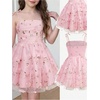 image:imageRoseSeek Girls Flowy Cami Dress Ruched Sleeveless Pink Layered Ruffle Kawaii Short Smocked Summer DressesSheer Pink