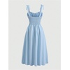 image:imageRoseSeek Girls Flowy Floral Midi Dresses Smocked Cami Sundress Beach Vacation Summer DressDusty Blue