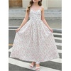 image:imageRoseSeek Girls Flowy Floral Midi Dresses Smocked Cami Sundress Beach Vacation Summer DressWhite Floral