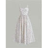 image:imageRoseSeek Girls Flowy Floral Midi Dresses Smocked Cami Sundress Beach Vacation Summer DressWhite Floral