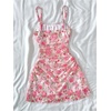 image:imageRoseSeek Girls Formal Cute Dresses Floral Mesh Ruched Mini Dress Spaghetti Strap Vacation Summer DressesBlue White